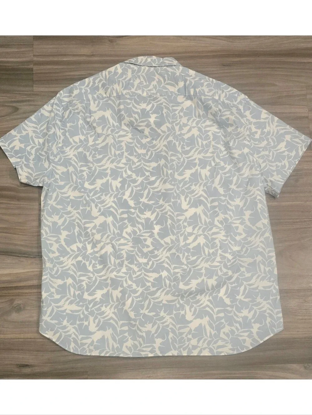 J.Crew Re-Imagined Men’s Flex Washed Slim Shirt XXL Blue Leaf Print NWT